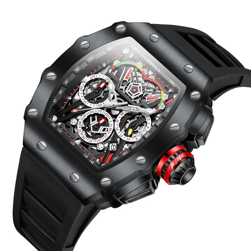 onola 6827 all black mens chronograph watch