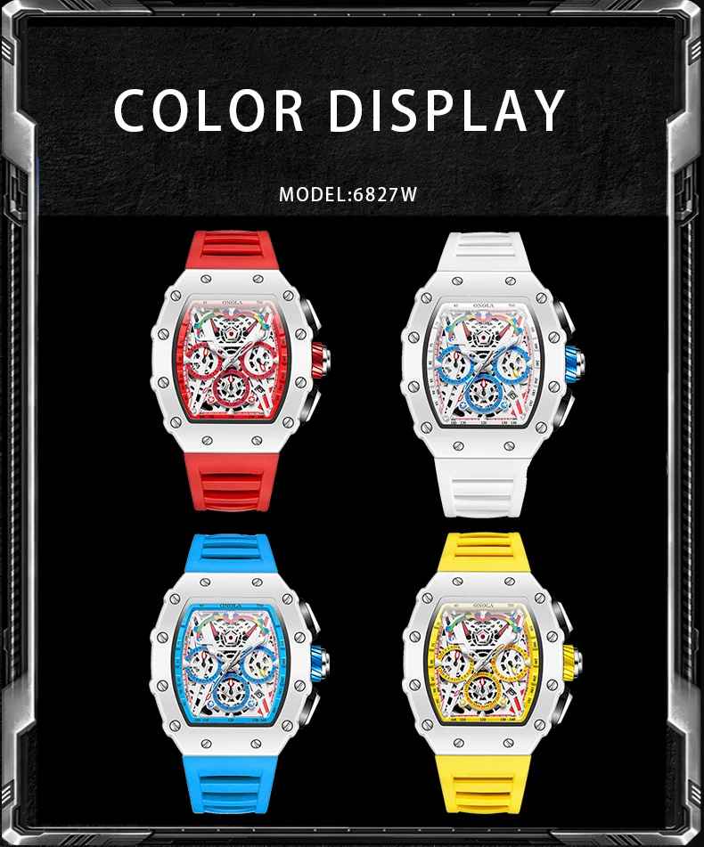 Onola 6827W Tonneau Luxury Watch for Men | Quartz Movement | Skeleton Dial | Silicone Strap | 30M Water Resistant 27 Onola 6827W Tonneau Luxury Watch for Men | Quartz Movement | Skeleton Dial | Silicone Strap | 30M Water Resistant - Image 26